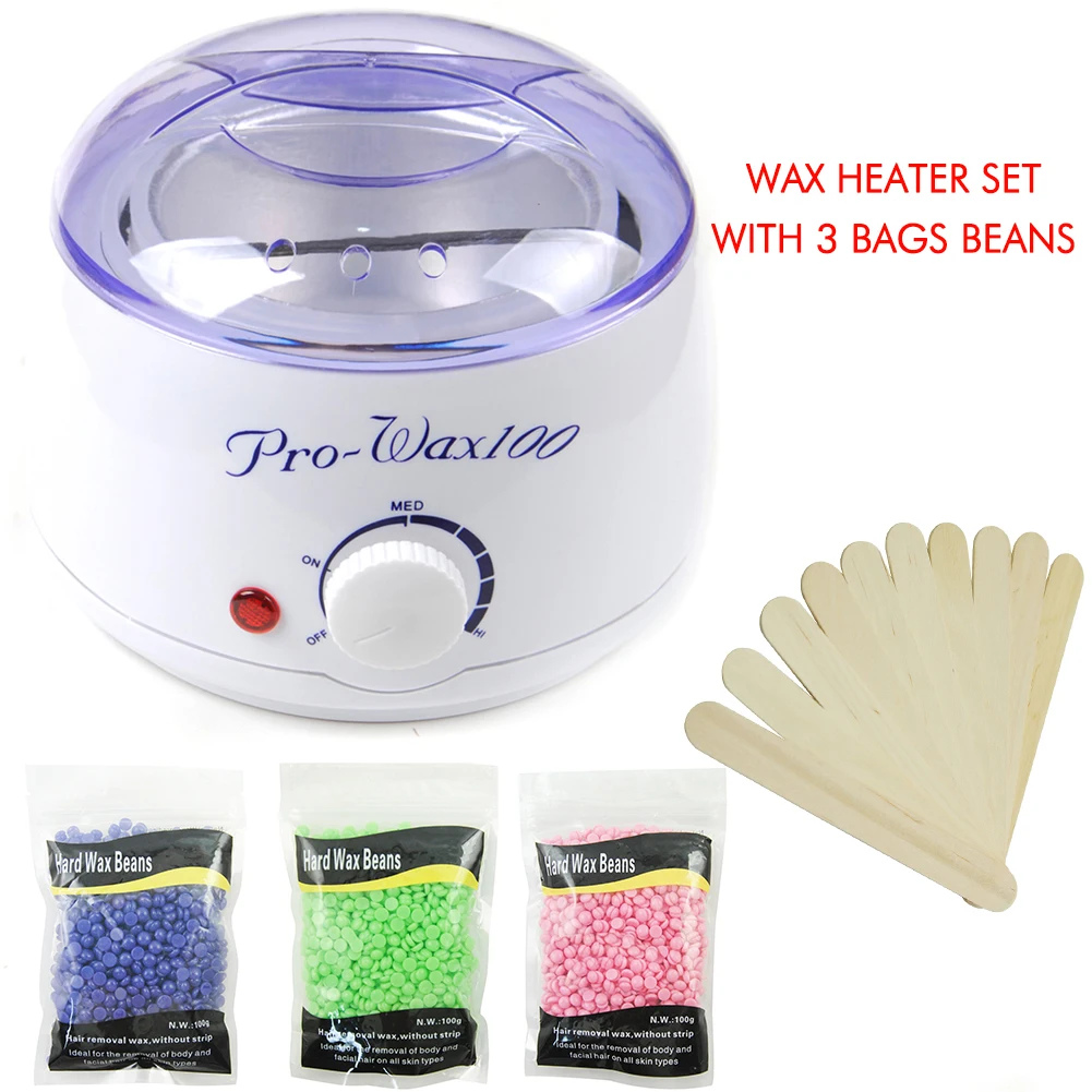 Wax Removal Set Восковой инструмент для удаления волос воск для депиляции мини машина для удаления волос с жесткими восковыми бобами 10 шт. палочки мини Спа Ручной комплект эпилятора - Цвет: Wax Removal Set