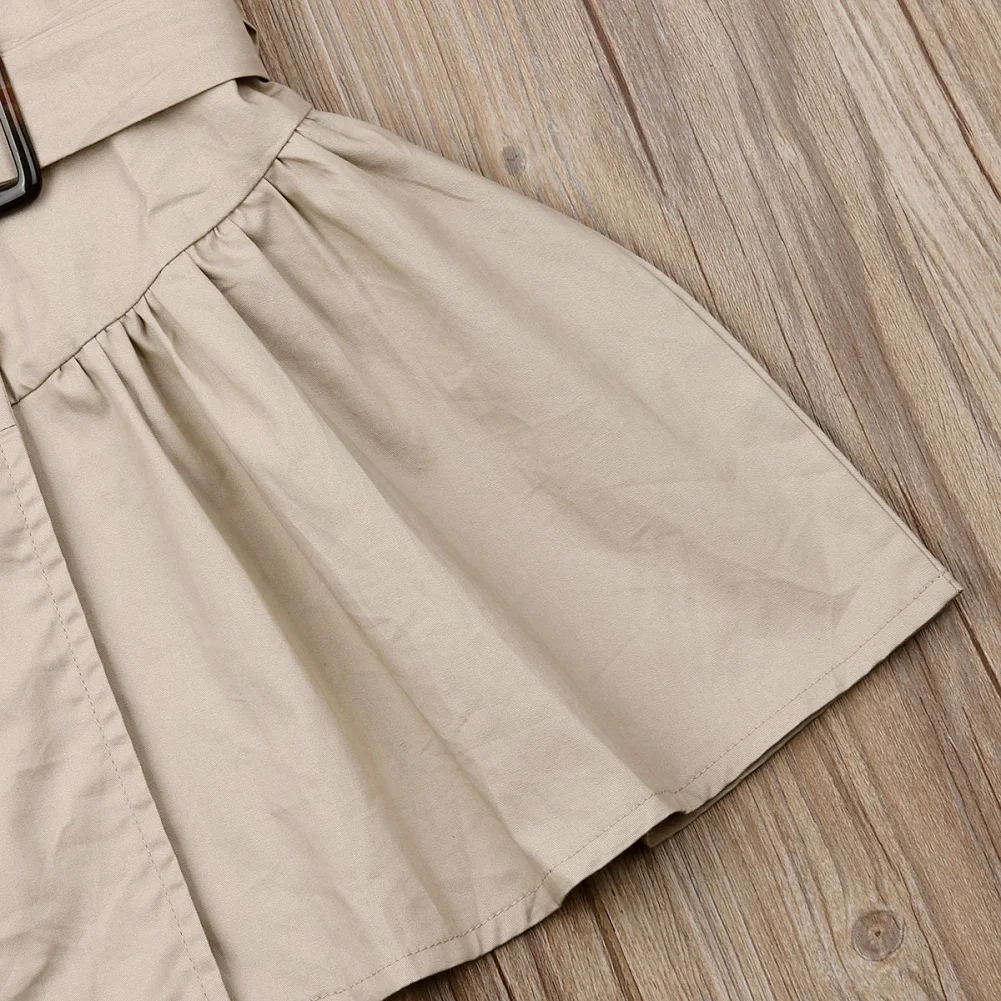 Платье для девочек одежда с короткими рукавами маленьких летнее пальто ремнем