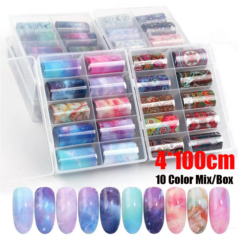 10 рулонов/комплект фольга для дизайна ногтей|Стикеры и наклейки| |