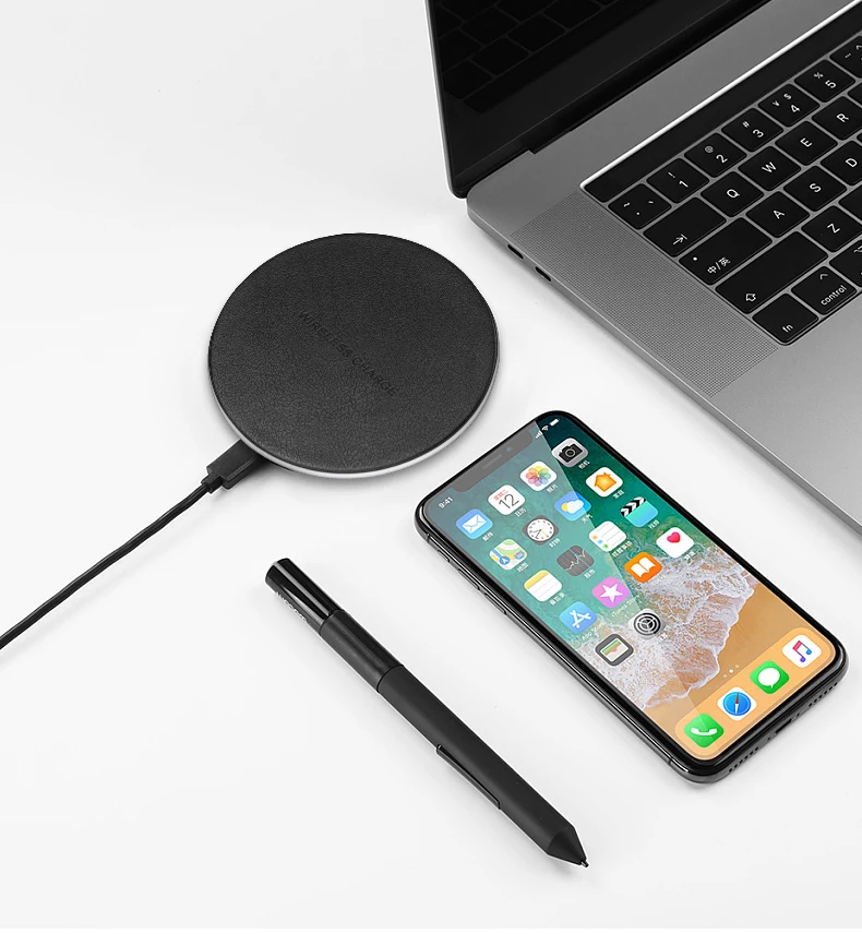 IONCT кожа qi Беспроводное зарядное устройство для samsung iPhone 8 X Xs XR Xiaomi huawei быстрое зарядное устройство беспроводной для USB телефона зарядный коврик