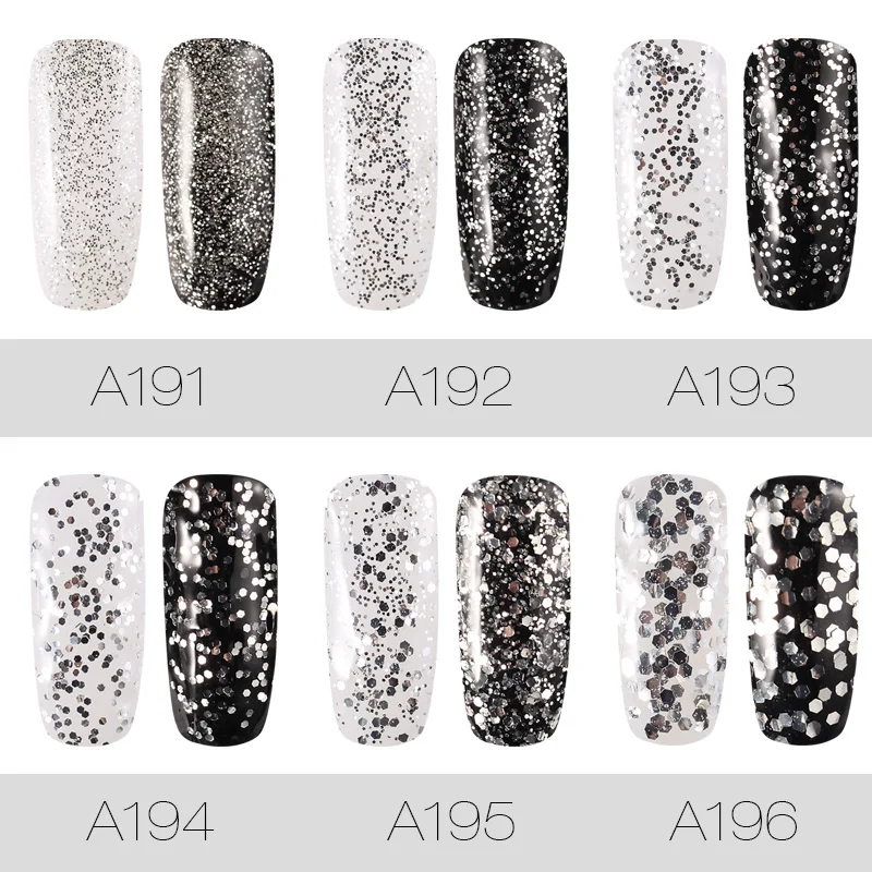 Гель лак для ногтей ROSALIND 1S 7 мл белый и серебристый цвет Полупостоянный необходим