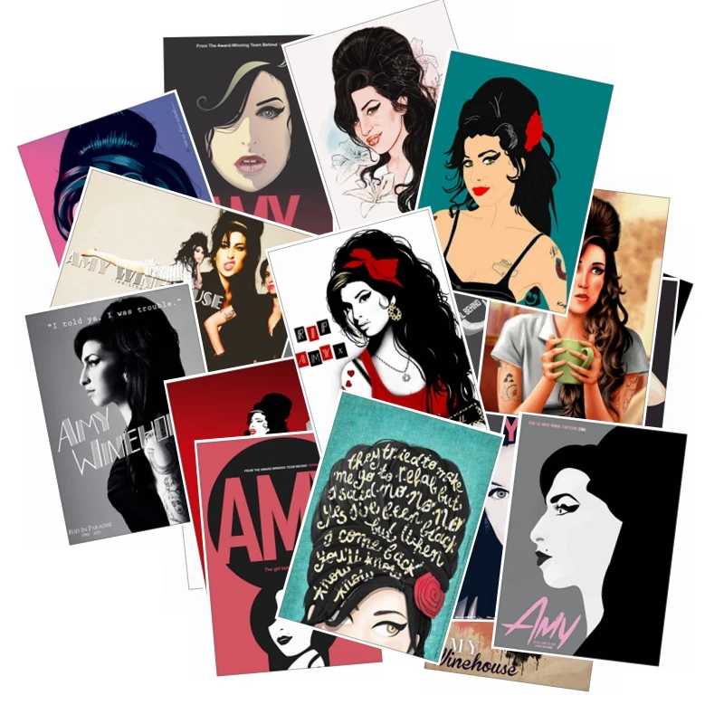 25 шт. Amy Winehouse наклейки для гитары для багажа ноутбука художественная живопись DIY плакат наклейки Водонепроницаемая игрушка для скейтборда