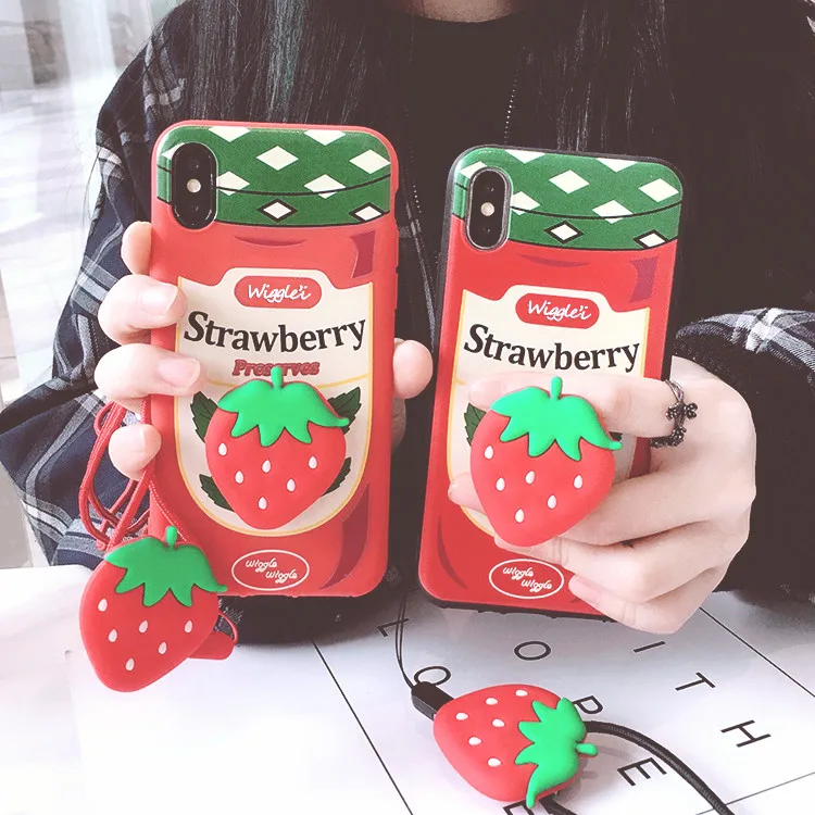 Милый 3D-чехол с клубничным джемом для Samsung Galaxy S7 S8 S9plus S10E note8/note9 мягкий чехол
