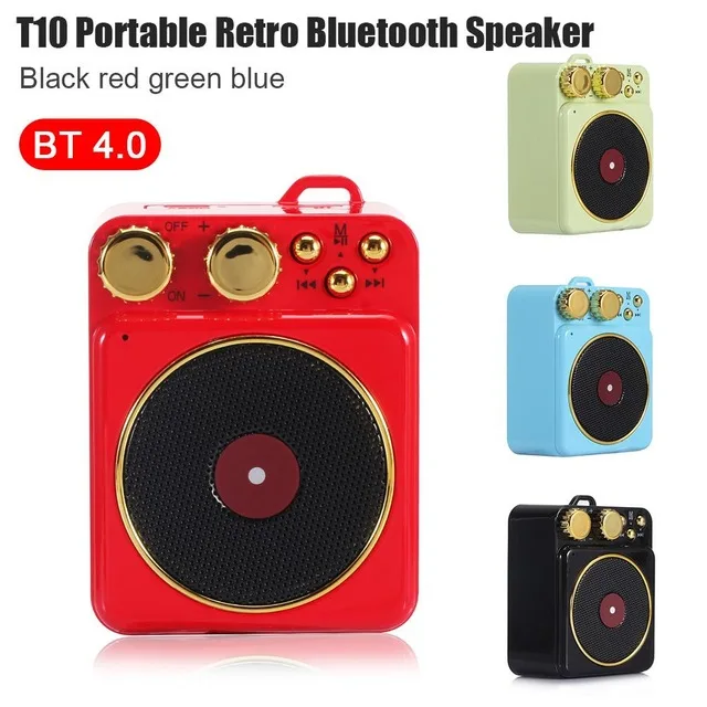 Портативный Bluetooth динамик Ретро Мини беспроводной радио USB/TF карта Музыкальный
