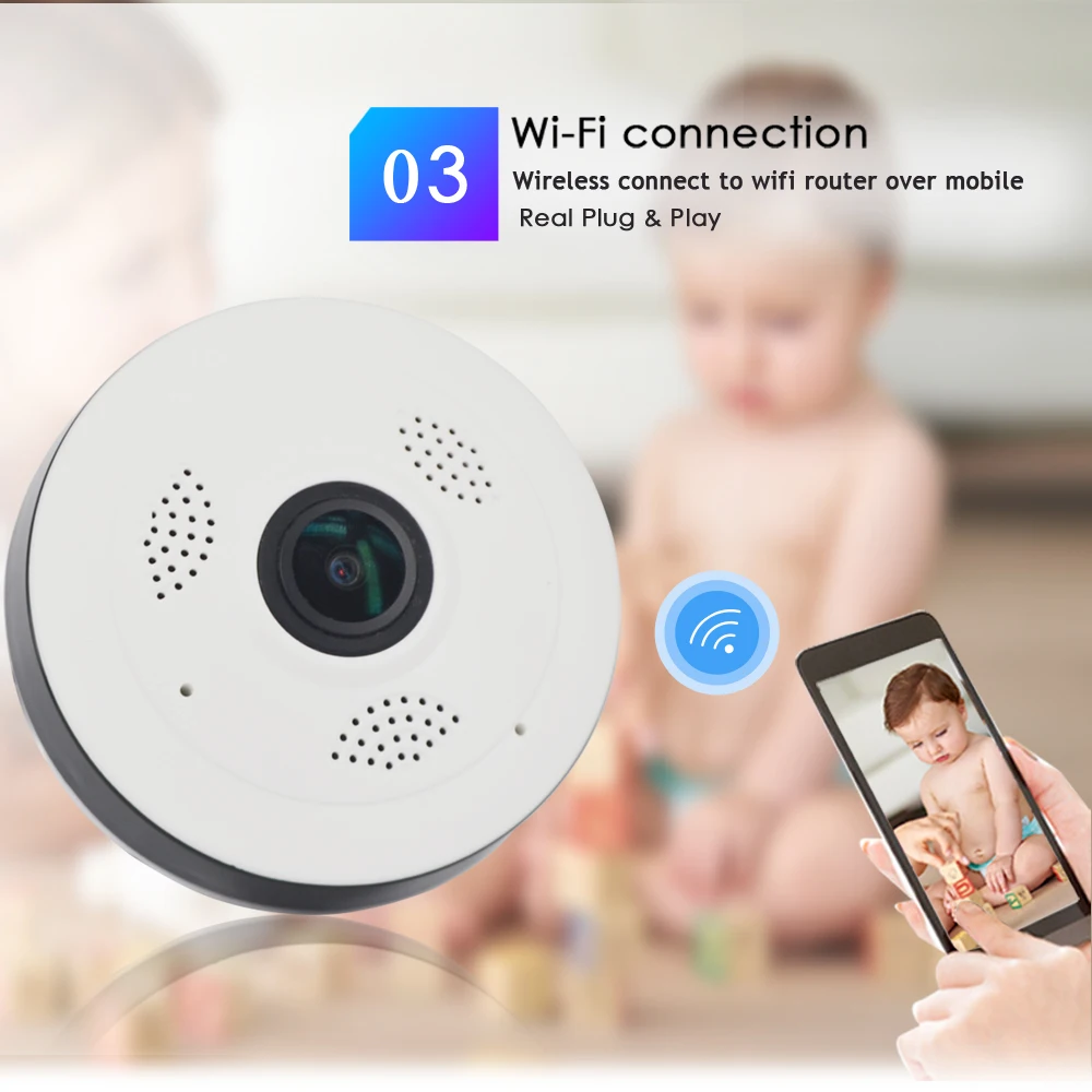 CTVMAN 360 Camera HD 1080P CCTV Mini Dome Night Vision Fisheye Wifi Wireless IP Security Baby Cameras Indoor Home Surveillance |