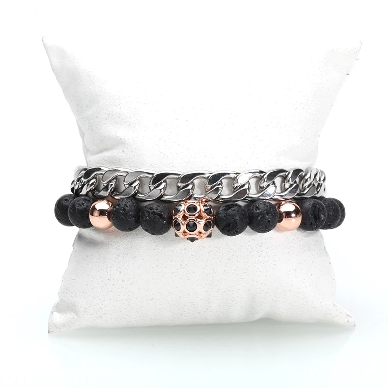 Mcllroy набор из 2 предметов широкий мужской браслет панцирный кубинский 316L