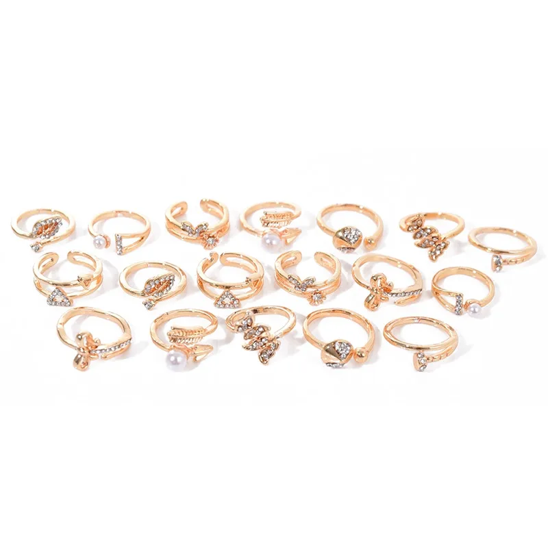 PINKSEE 10 шт. изысканные оптом смешанные кольца милые для девочек Роскошные стразы