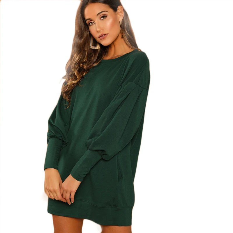SHEIN Платье-Свитер С Капюшоном, Женское Повседневное Платье-Толстовка С Длинным Рукавом, Спортивное Теплое Платье