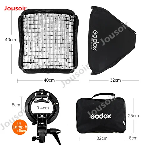 Godox 24*24 дюйма 60*60 см сотовая сетка софтбокс + s образный кронштейн крепление Bowens