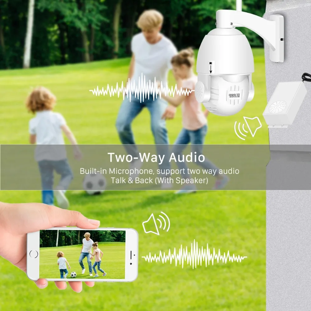 ANBIUX 1080P Беспроводная PTZ IP камера wifi 30X зум аудио разговор наружная CCTV камера видеонаблюдения аудио ONVIF IR 80 м