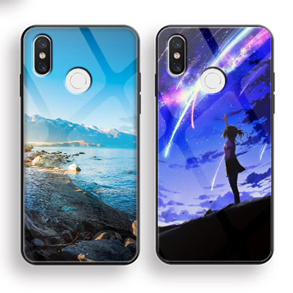Customized DIY Tempered Glass Phone Case For Xiaomi Redmi S2 XiaomiS2 RedmiS2 Global Version Cover Personalised Logo Pattern |