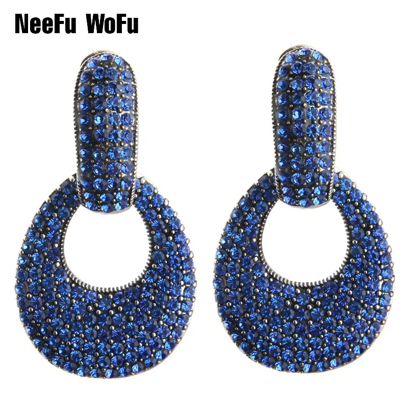 Серьги-подвески NeeFu WoFu большие многоцветные серьги из цинкового сплава с