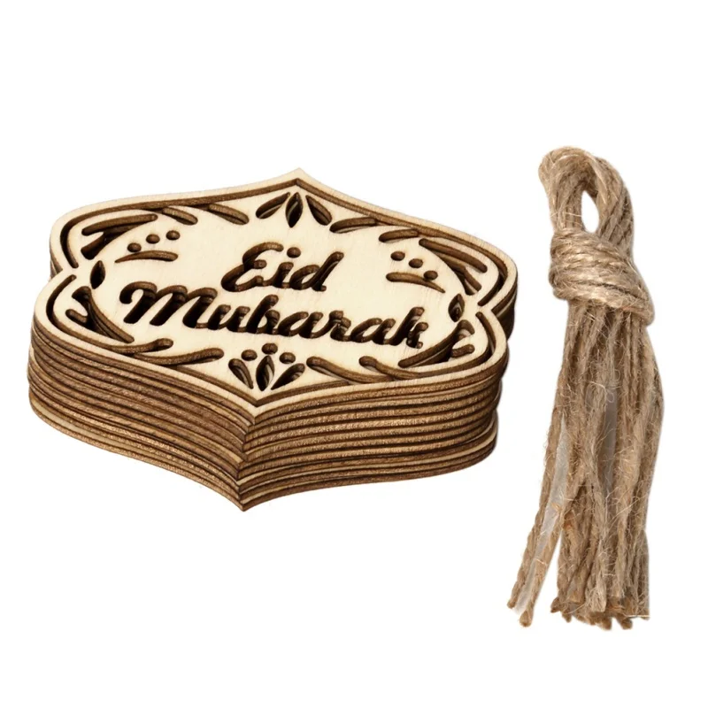DIY Eid деревянный кулон ИД Мубарак Декор для дома Рамадан украшения висит Подвески исламистского вечерние Декор поставки - Цвет: 38C