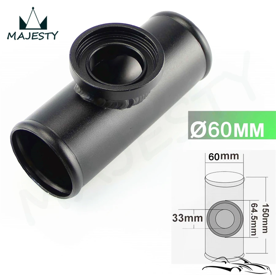 

2.36"60MM Flange Adapter Piping For HKS SSQV SQV BOV Blow Off Valve Tube Pipe Black