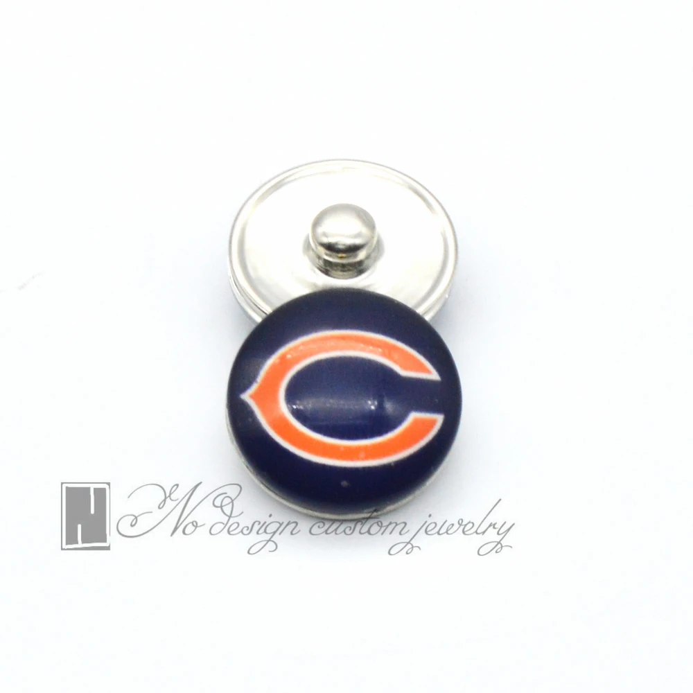 Футбол Chicago Bears Спорт Стекло щелкает кнопками 18 мм 12 fit кнопки jewelry браслет Подарок
