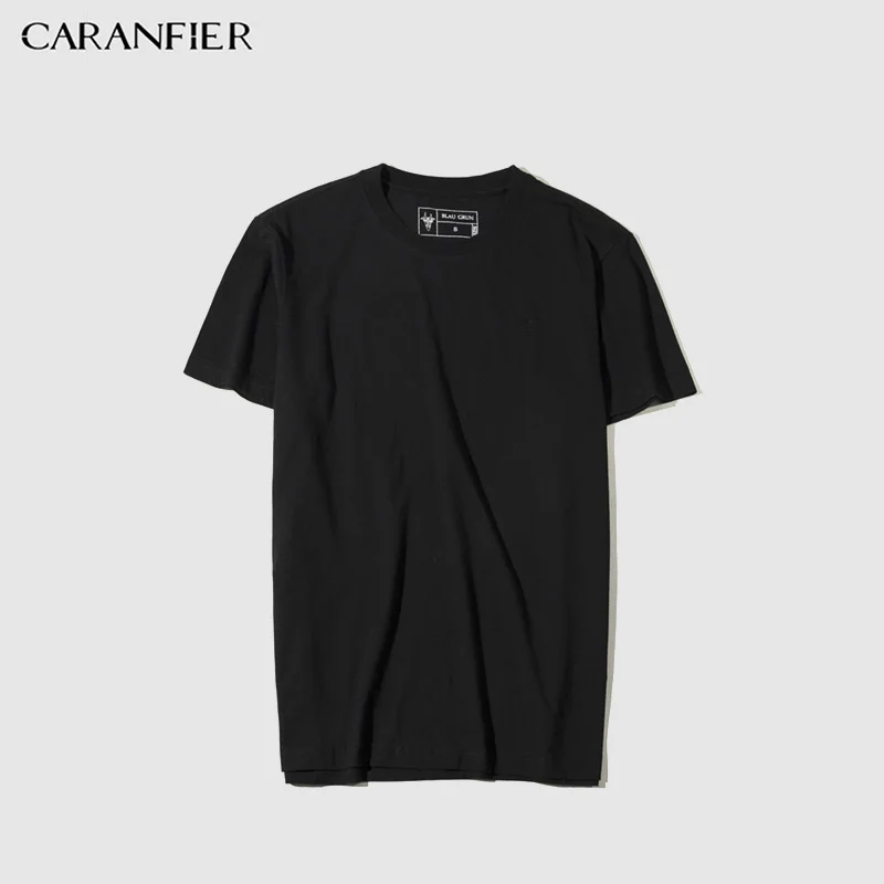 CARANFIER Мужская футболка новые летние рубашки модный дизайн короткий рукав