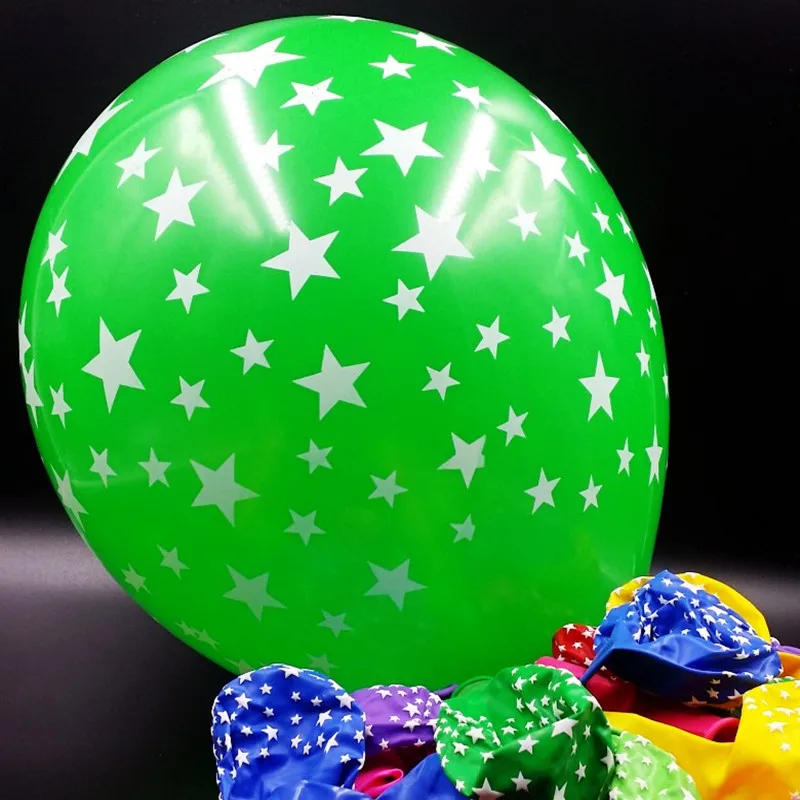 100 шт. большие латексные романтические круглые воздушные шары с принтом Decahedron