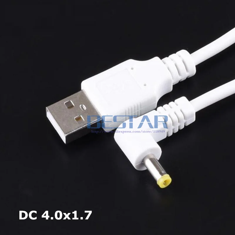 Белый кабель питания постоянного тока с разъемом USB для DC 4 0*1 7 мм 0 x 1 0x1
