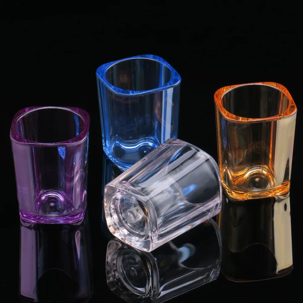 

2 OZ 4 OZ Thick Unbreakable Acrylic Drinking Glasses for Brandy Beer Whisky BPA Free Amber Blue Clear Purple 12pcs/lot DEC408