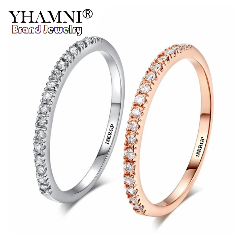 YHAMNI 18KGP штамп кольцо голдфилд набор Австрийские кристаллы Jewelry Кольцо Модные украшения подарок ZR133