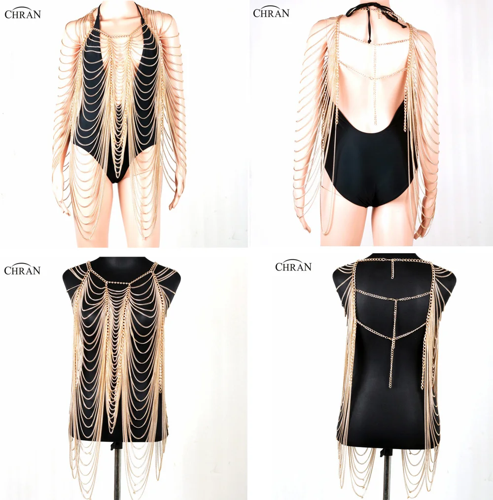 Chran Новое модное многослойное пляжное платье с кисточками и цепочкой без спинки