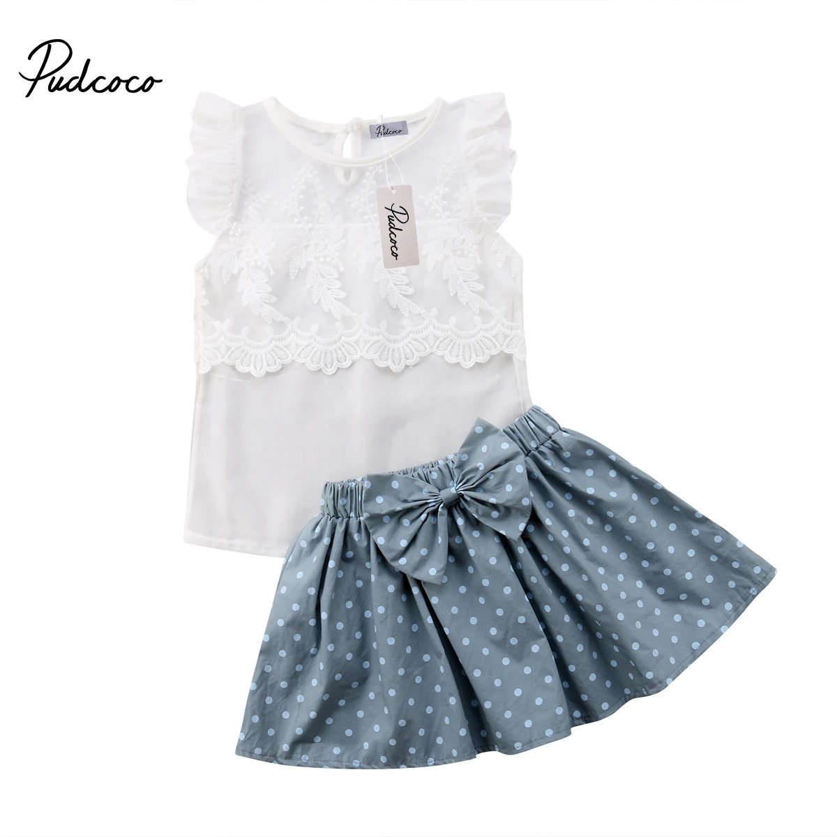Pudcoco/комплект из 2 предметов модные летние топы без рукавов для маленьких девочек