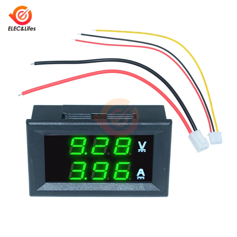 DC 0-100V 10A 50A 100A электронный цифровой вольтметр Амперметр постоянного тока 0,56 ''светодиодный Дисплей Напряжение Регулятор Вольт Ампер Измеритель Тока Тестер