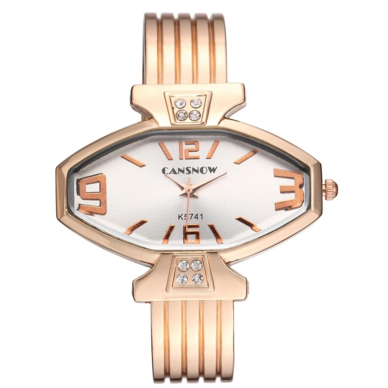 Женские кварцевые часы браслет из нержавеющей стали с многоугольным