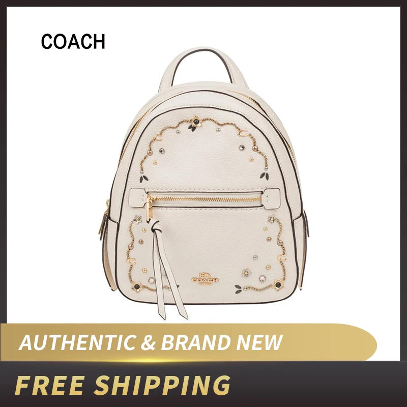 Рюкзак COACH F49125 Andi через плечо с кристаллами и заклепками|Женские рюкзаки| |