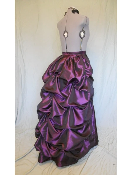 

Purple Satin Long Victorian Bustle Skirt