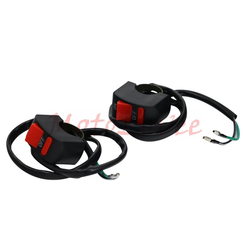 Красный Motolovee Motorcycle Switches Bullet Connector Handlebar Switches Button Connector Push Button Switch Motorbike Accessories - Цвет: Красный