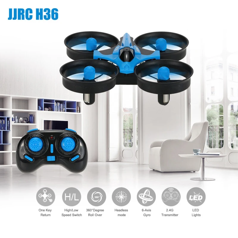 JJRC H36 Мини 2,4G 4CH 6-осевой 3D флип Безголовый режим Дрон Квадрокоптер с дистанционным управлением и E010 мульти Батарея
