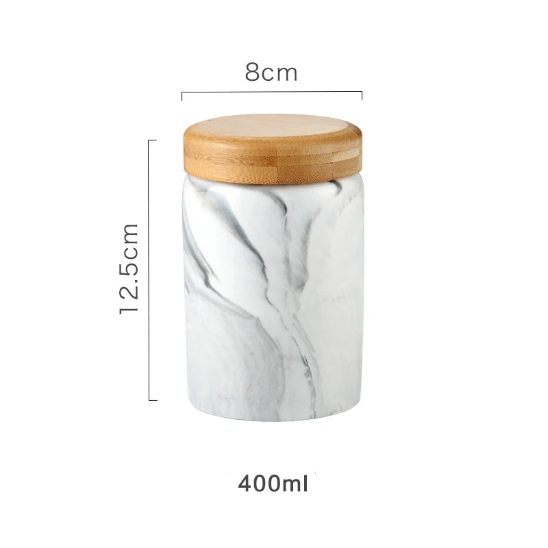 Gray 400ml Скандинавские креативные мраморные Кухонные керамические запечатанные банки разные зерна кофе чай конфеты орех хранения приправа банка с крышкой - Цвет: Gray 400ml