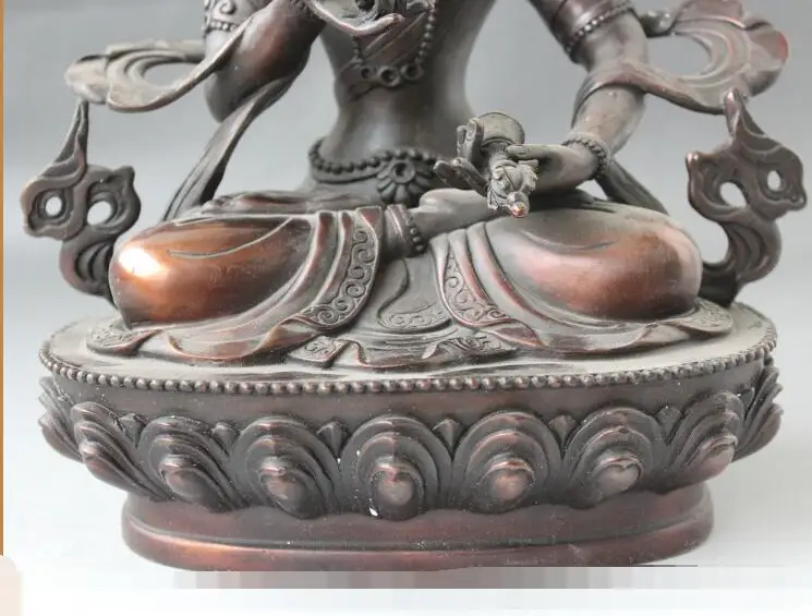 

S01690 12" Tibet Buddhism Bronze Seat Vajradhara Vajrabhairava Goddess Statue Sculpture