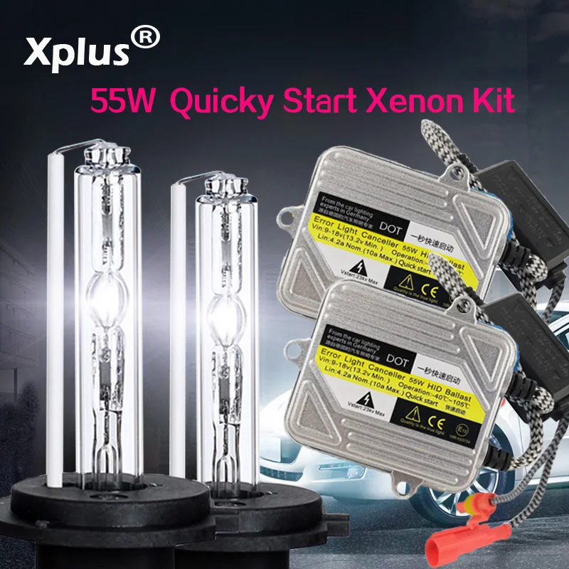 Xplus 55 Вт быстрый запуск HID ксеноновый комплект 2 шт. Балласт H1 H3 H4 H8 H7 H9 H11HB3 HB4 9005 9006 880