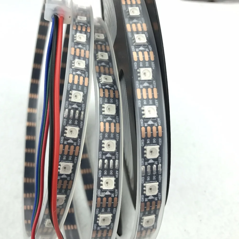 WS2815 DC12V прибор приемно-полноцветный RGB 5050 светодиодный полосы; 5 м/катушка; 30 светодиодный s/60 Светодиодный s/m/74 светодиодный s/m; белая/черная печатная плата; IP33/IP66 Номинальное