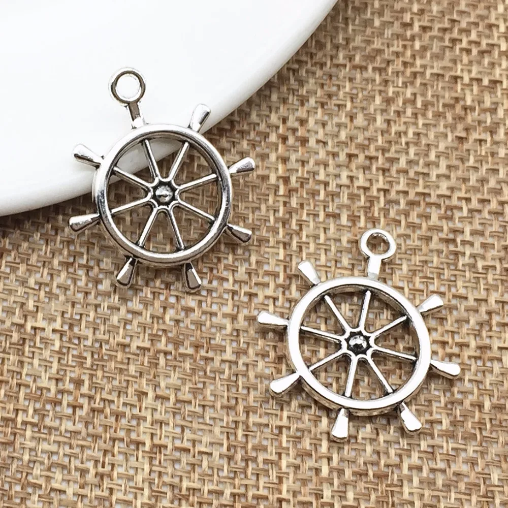 LJJAGLL цинковый сплав винтажные ювелирные изделия блеск руль покрытые серебром