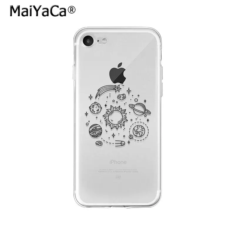 Мягкий силиконовый чехол для телефона MaiYaCa Astronaut rocket planet space из ТПУ Apple iPhone 8 7 6 6S Plus X