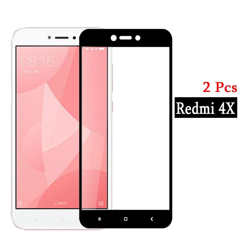 2 шт. закаленное стекло для Xiaomi Redmi 4X защита экрана с полным покрытием Защитное Red mi