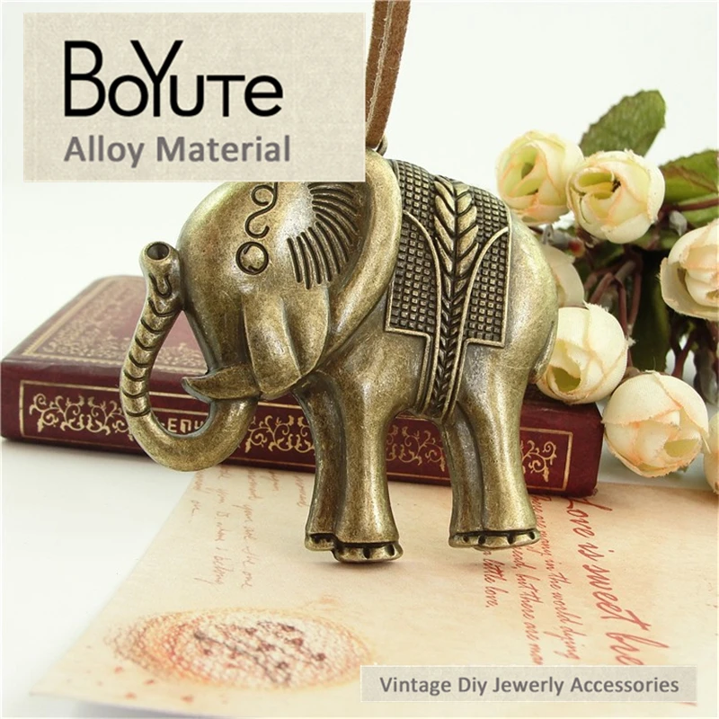 BoYuTe (10 шт./лот) 68*65 мм винтажная подвеска в виде слона из цинкового сплава античные