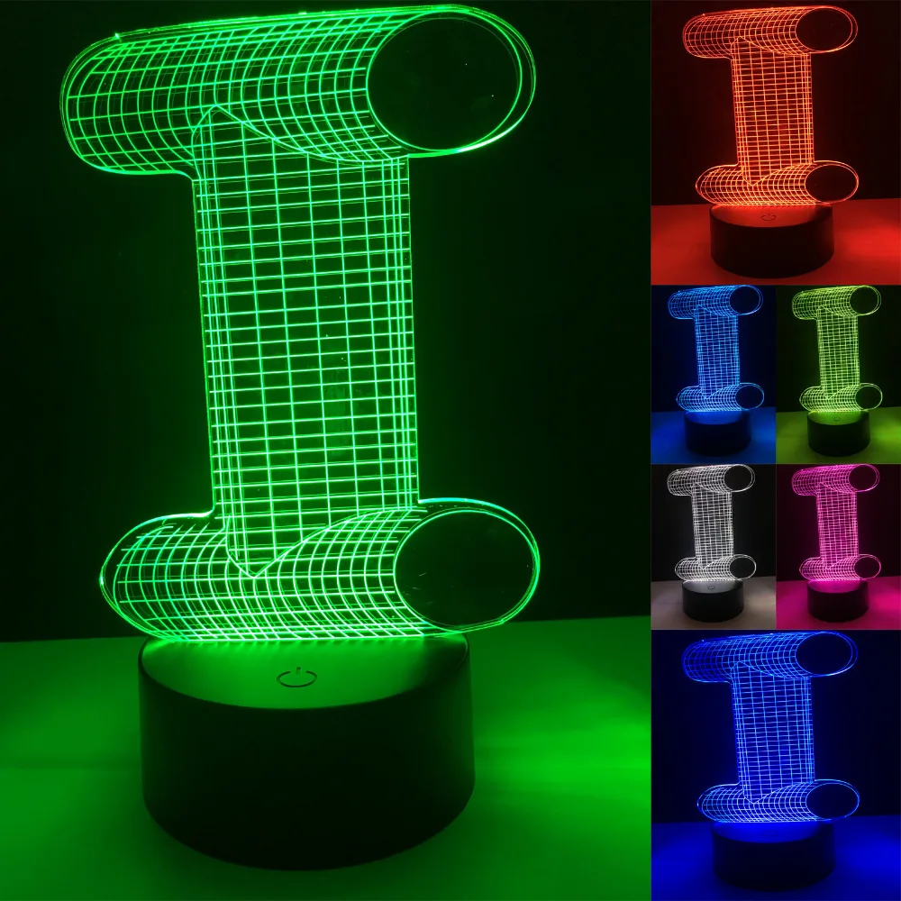 Крутая 3d лампа с цветным алфавитом и надписью I RGB градиентный стол светодиодная