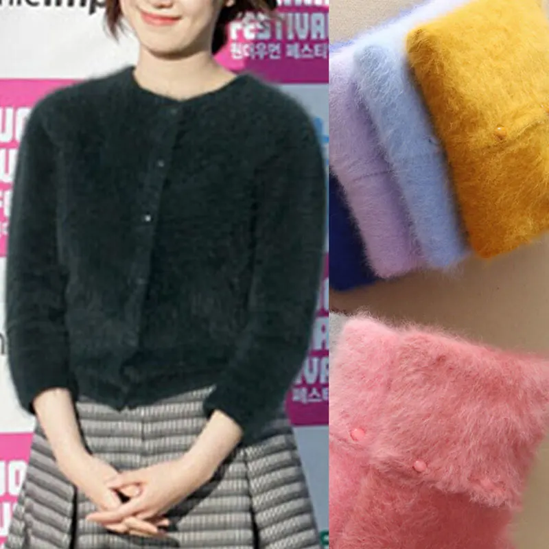 2019 New Styles Cardigan Female Long 100% Genuine Mink Cashmere Fluffy Sweater Solid Color Autumn Winter Women Cardigans Coat |
