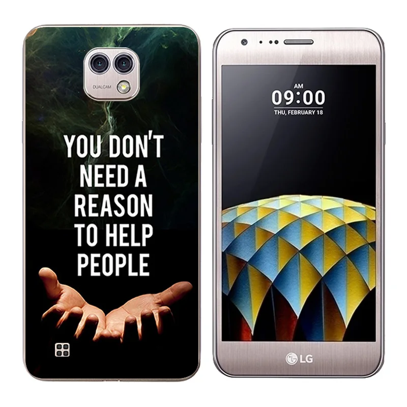 Чехол для LG X Cam K580 5 2 &quot черный силиконовый чехол с буквенным принтом мягкий TPU