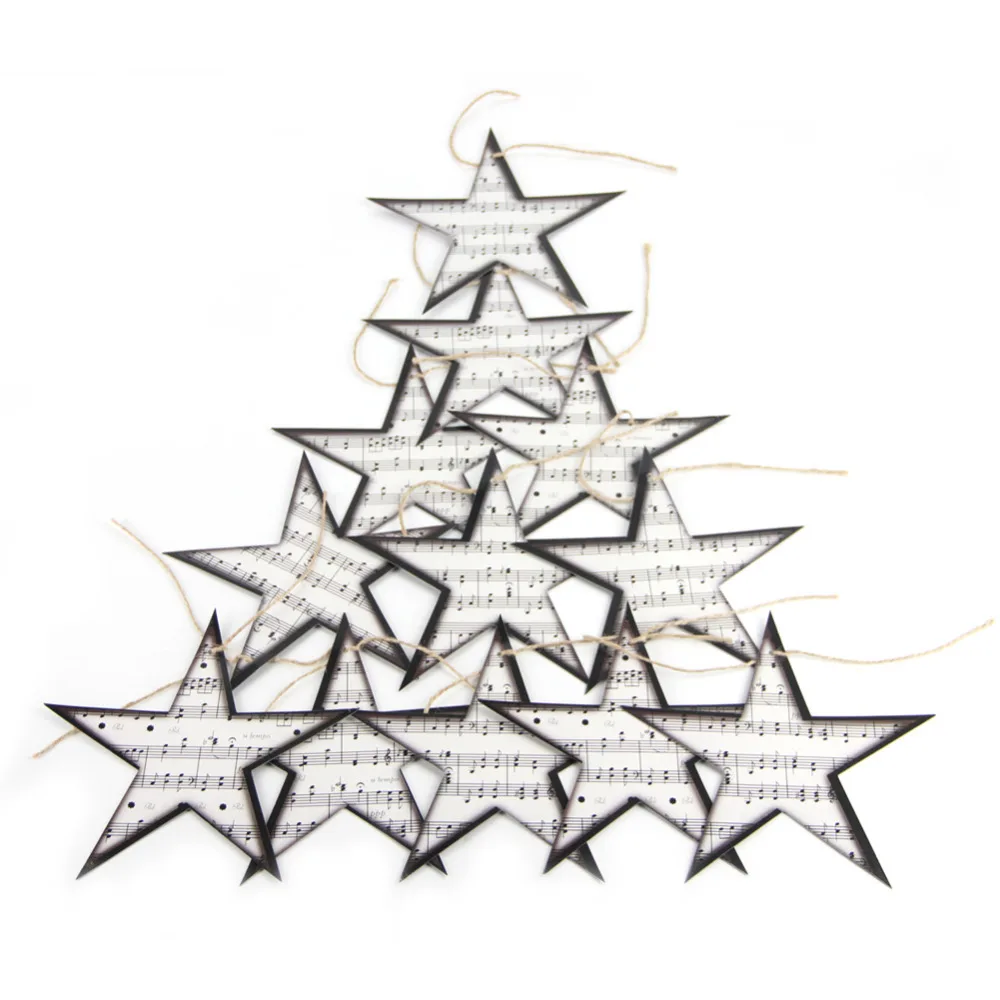 

12pcs Twinkle Star Garland Music-themed Party Decorations Music Embellishments Star Garland Ornaments Home Nursery Decor