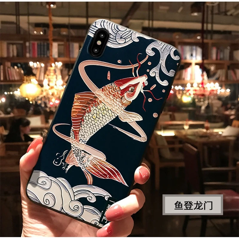 Legend of dragon fish Phone Cover For iphone 7 XR 8 plus Case Japan 3D Relief Anime Soft Fundas 6 6s XS MAX |