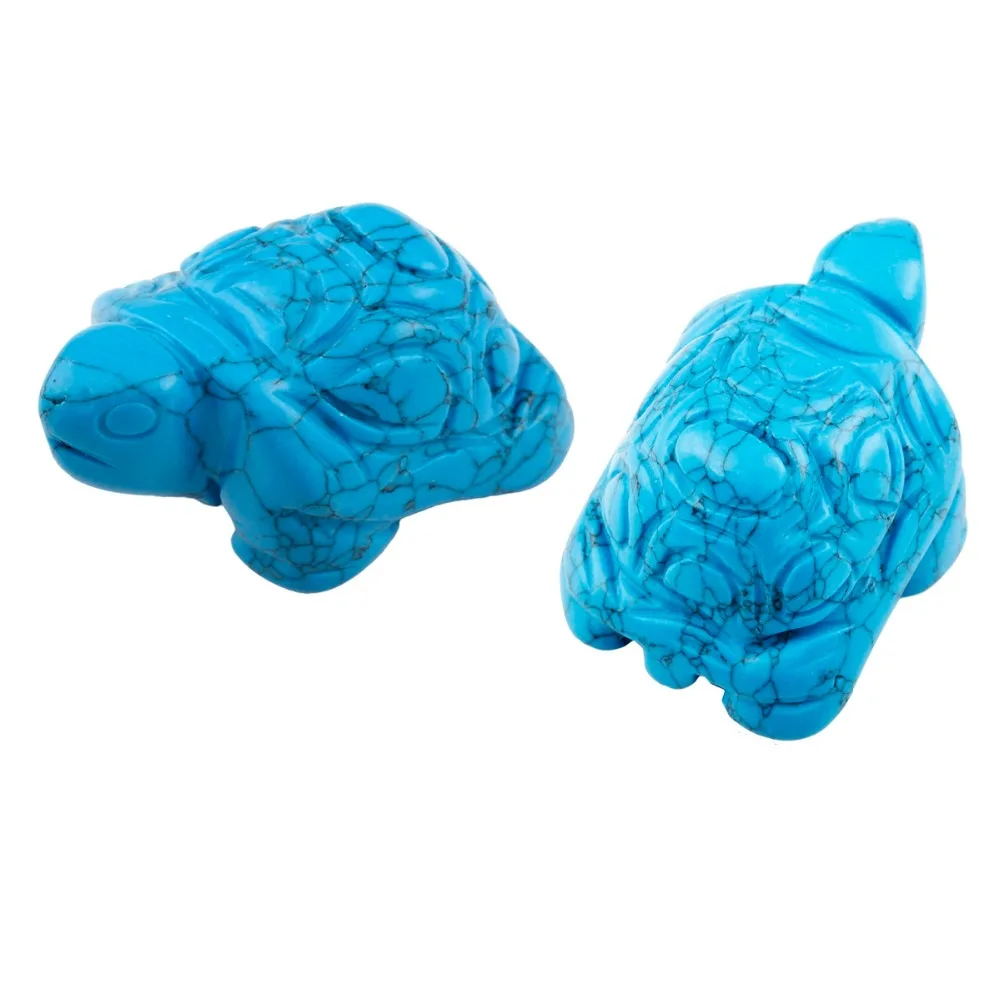 TUMBEELLUWA 1 пара синяя Статуэтка из камня Howlite черепаха карманная статуэтка книжный