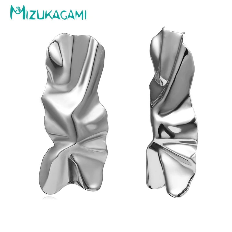 Earrings for Women Gold Silver Irregular Zinc Alloy Metal Long Dangle Aretes De Mujer Modernos 2018 | Украшения и аксессуары