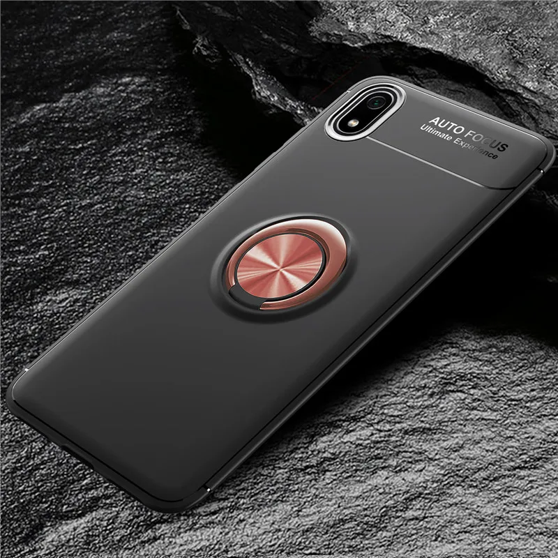 MAKAVO для Xiaomi Redmi 7A Чехол-держатель с кольцом на палец Матовая Мягкая силиконовая задняя крышка для XiAomi Redmi 8A чехол для телефона