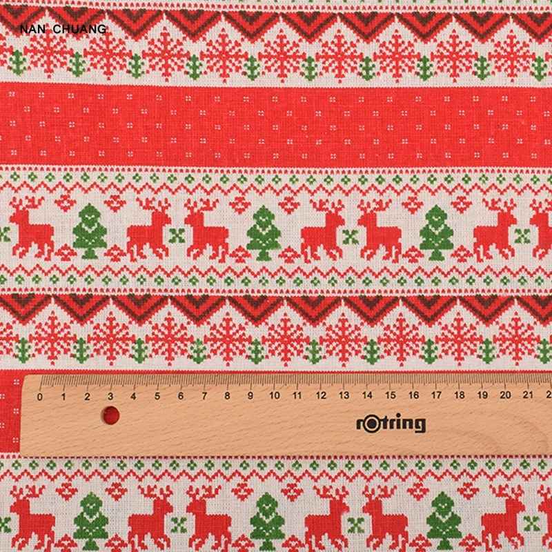 Наньчуанская Рождественская серия хлопчатобумажная льняная ткань с принтом для