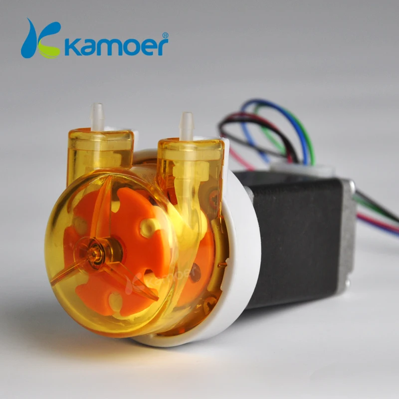 Kamoer KAS seriser Перистальтический водяной насос с шаговым двигателем(3 ротора, Макс 71,5 мл/мин., 12 В/24 В шаговый двигатель